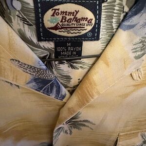 Tommy Bahama Blue and Cream Rayon Shirt